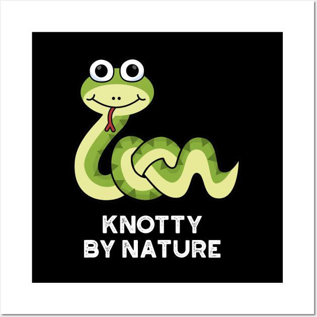 Knotty By Nature Cute Snake Pun Wall Art by punnybone